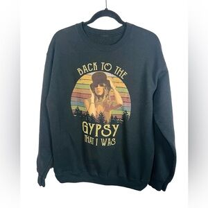 Black  Retro Graphic Sweatshirt Fits Like A Medium